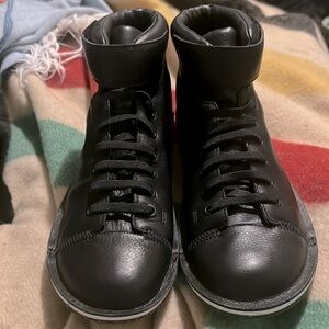 New CAMPER Beetle Ankle black velcro strap lace Bootie boot leather sneaker 40/9